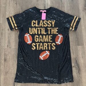 NWT Simply Southern Black and Gold Mini Dress